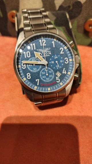 Orologio avion Cronografo Blu militare