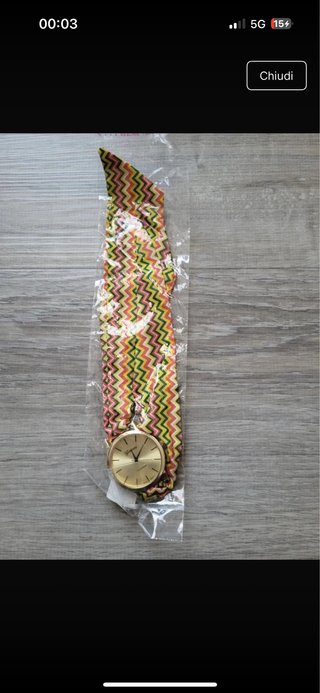 Orologio bracciale tessuto zig-zag