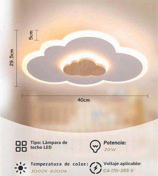 Lámpara Techo Infantil Nube