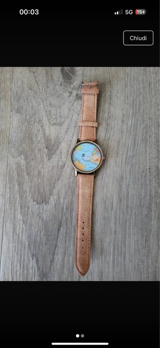 Orologio da polso con mappamondo