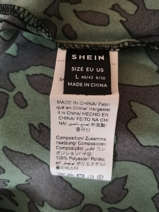 Vestido largo Shein verde y negro Talla L