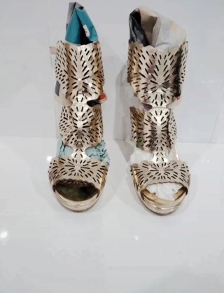 Sandalias doradas tacón alto talla 38