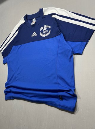 Camiseta Adidas Hombre Azul y Blanca
