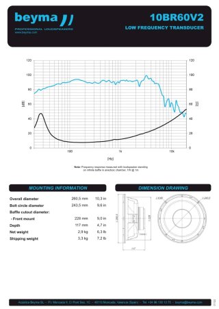 Altavoz Beyma 10BR60/v2 Negro