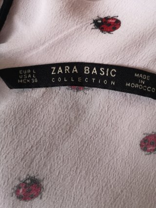 Blusa Zara Estampada Mariquitas Talla L