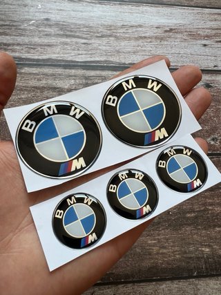EMBLEMAS ADHESIVOS GEL 3D BMW M LOGO CARENADO MOTO