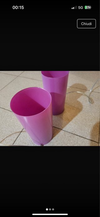 Coppia Lampade Vetro Rosa Comodino
