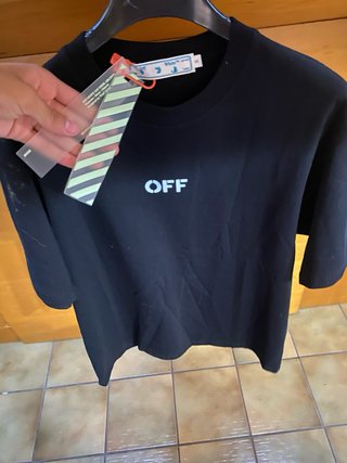 Maglia Off-White Nera con Grafica Bianca