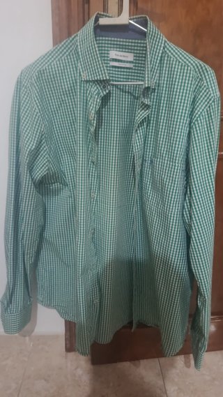 Camisa Pedro del Hierro cuadros verde y blanco