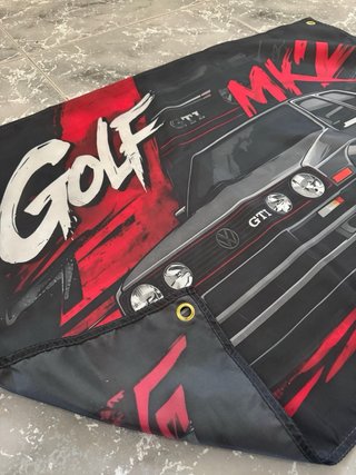 Bandera decorativa VW Golf GTI MK2 logo