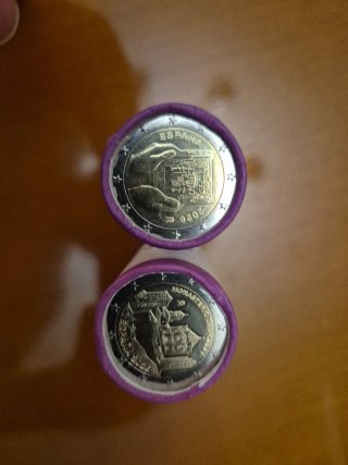 2 Rollos 25 Monedas Conmemorativas 2€ 2026