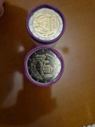 2 Rollos 25 Monedas Conmemorativas 2€ 2026