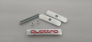 LOGO EMBLEMA DE PARRILLA AUDI QUATTRO ROJO