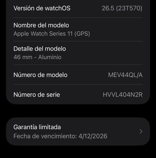 Apple Watch Serie 11 GPS 46mm SpaceGray Black SB M