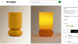 Lámpara mesa Lara. El Corte Inglés. No Ikea. Nueva