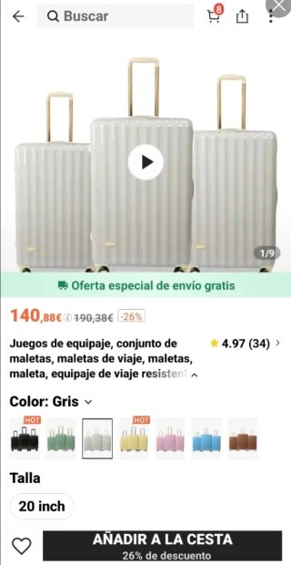 Lujoso Juego de 3 Maletas calidad Premium nuevas
