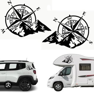 Vinilos Brújula y Montaña Camper/4x4