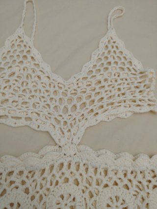 Vestido playero crochet blanco