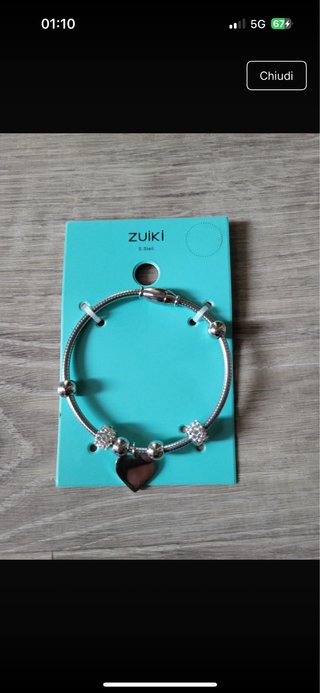Braccialetto Zuiki con ciondolo cuore