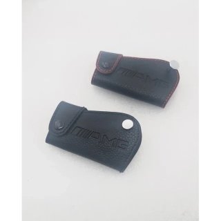 FUNDA DE LLAVE LLAVERO CUERO NEGRO MERCEDES AMG
