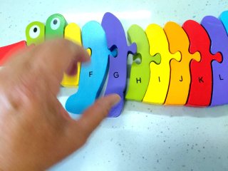 Puzzle Cocodrilo Letras ABC Madera