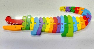 Puzzle Cocodrilo Letras ABC Madera