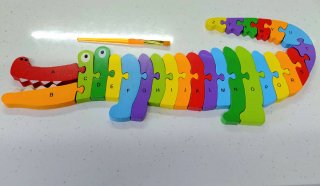 Puzzle Cocodrilo Letras ABC Madera