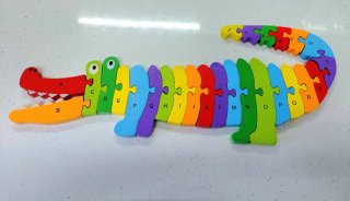 Puzzle Cocodrilo Letras ABC Madera
