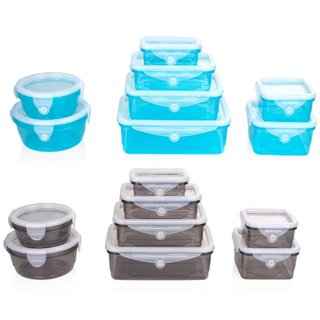 Set 8 Contenitori Salvafreschezza con Coperchio Flessibile