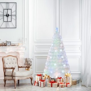 Albero di natale in fibra ottica con foglie iridescenti