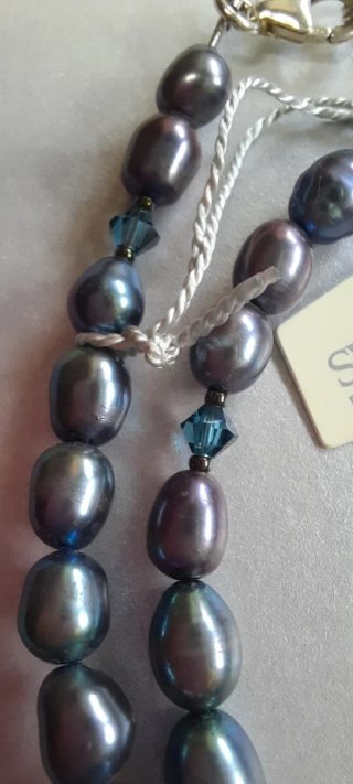 Collar Perlas Negras y Cristales Swarovski