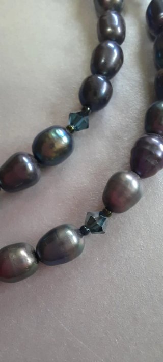 Collar Perlas Negras y Cristales Swarovski