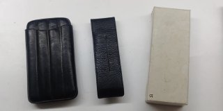Fodere per sigari in pelle nera