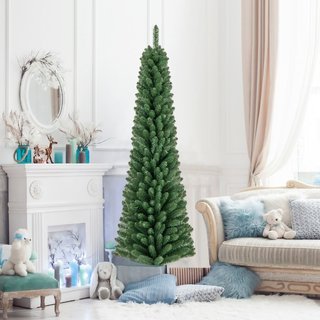 Albero di Natale slim 150/180cm con punte di rami in filo