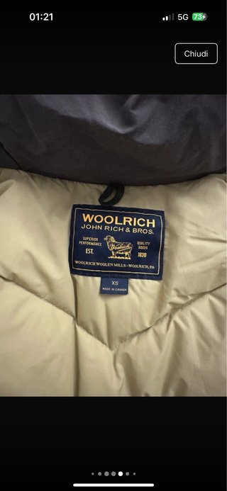 Woolrich parka grigia taglia XS