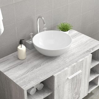 Lavandino da Appoggio Colore Bianco 28x28x10 cm in Ceramica