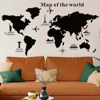 Mappa del mondo Adesivo da Parete Mappamondo Globo Lavagna