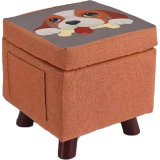 Pouf Contenitore in Tessuto Multiuso Poggiapiedi Sgabello