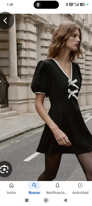 Vestido Zara negro con lazos