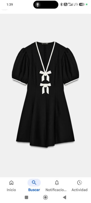 Vestido Zara negro con lazos