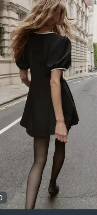 Vestido Zara negro con lazos