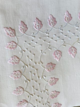 Lenzuolo puro lino con federa rosa