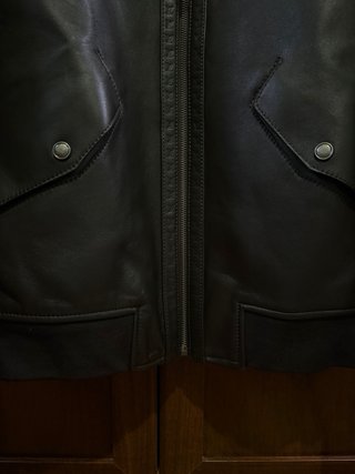 Louis Vuitton Brown Heavy Leather Bomber Jacket