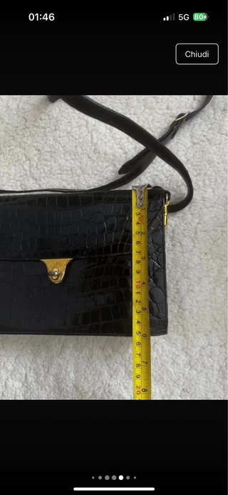 Pochette Nieri Argenti vintage pelle nera oro