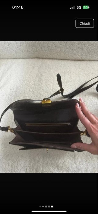 Pochette Nieri Argenti vintage pelle nera oro