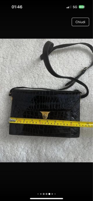 Pochette Nieri Argenti vintage pelle nera oro
