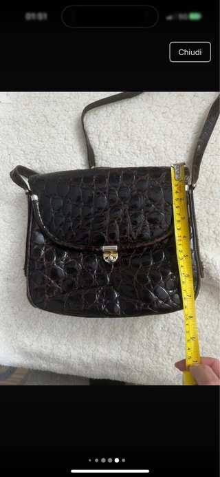Pochette Nieri Argenti vintage pelle coccodrillo