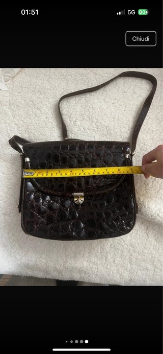 Pochette Nieri Argenti vintage pelle coccodrillo