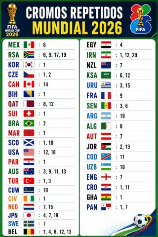 Cromos Panini Mundial 2026