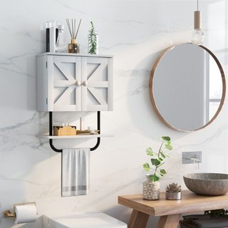 Armadietto da parete per bagno con doppie porte ripiano